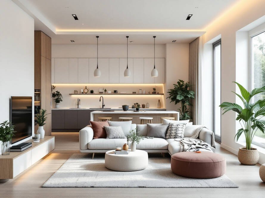 An image of a beautifully designed, modern and contemporary house by 'æ³¢å£«é¡¿æ²æè£ä¿®å¬å¸'.