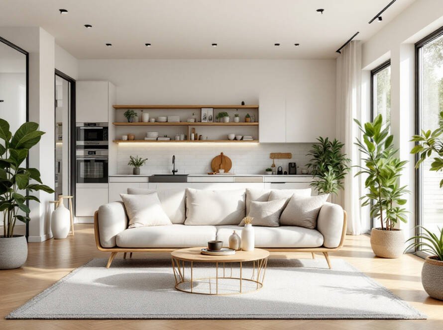 Modern and contemporary design concept for wooden floor installation.