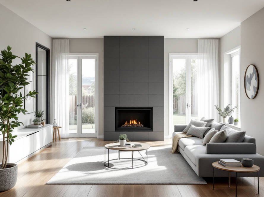 Alternative text: Professional tile installation service, achieving your architectural dreams with a modern, contemporary design.