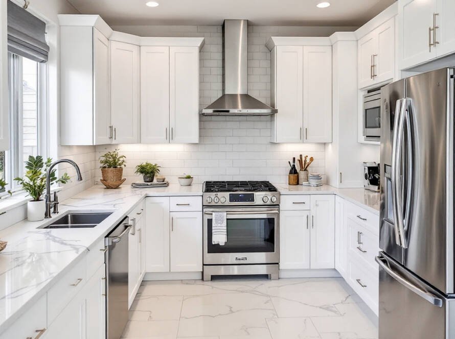 Modern and contemporary kitchen renovation showcasing our one-stop service fulfilling all your building needs.