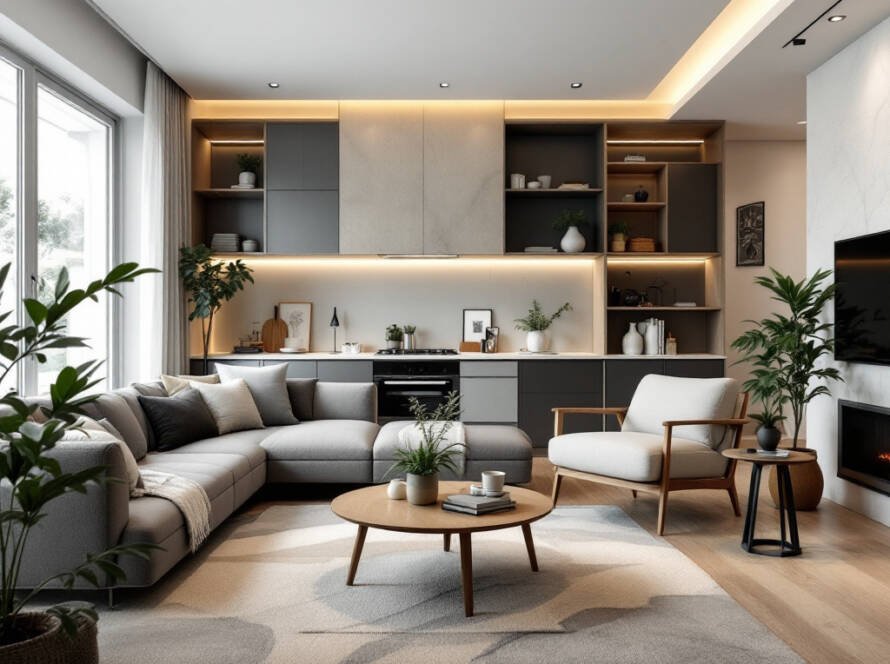 Modern design ceramics tile installation by a construction company.