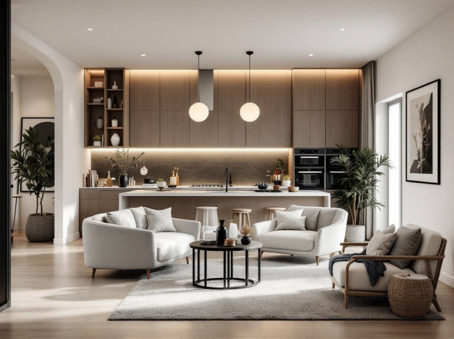 An image depicting the modern, contemporary design of a ceramic tile laying service with a theme of 'writing your life chapter'.
