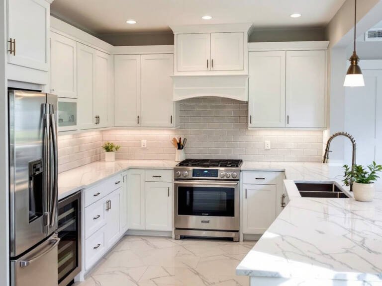Newly renovated kitchen showcasing modern and contemporary design elements.