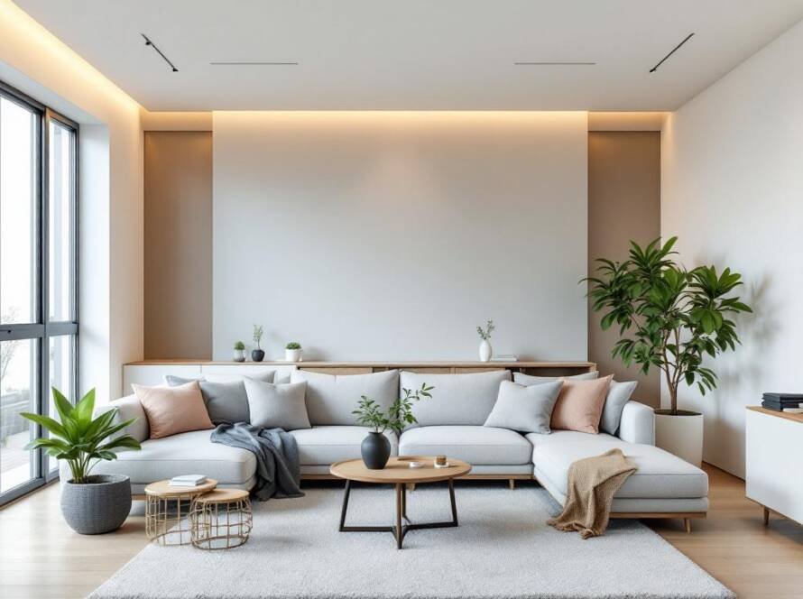 An illustrated guide addressing æ¨å°æ¿å®è£ (Wooden floor installation) by General Construction, showcasing a contemporary design.