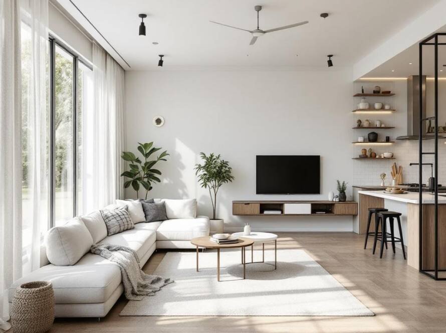Modern contemporary style building featuring advanced, high-quality indoor and outdoor painting services by é«æ
