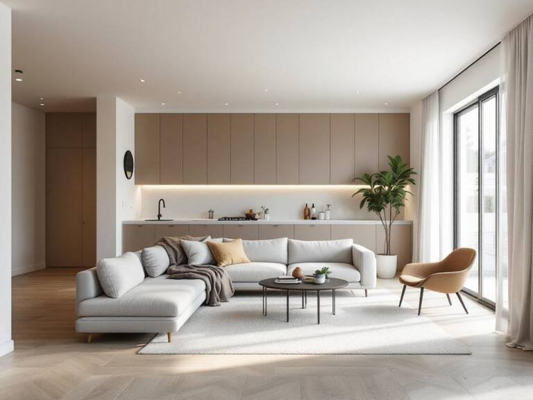 Alternative text: An image depicting the full guide on choosing to install wooden floorboards with a modern, contemporary design, new.
