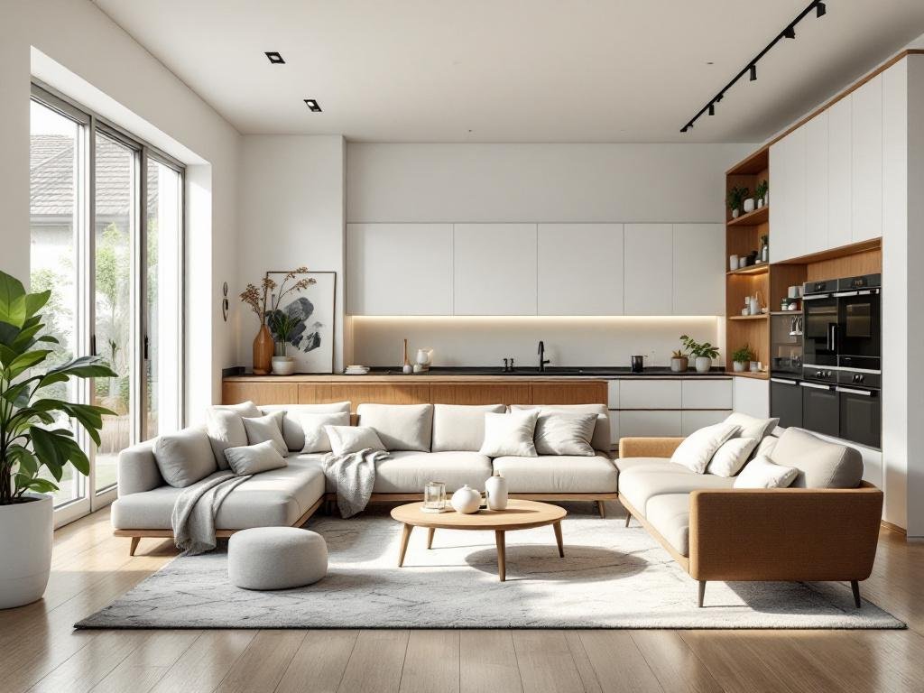 Contemporary design aesthetic combining modern elements representing new, professional tile laying service.