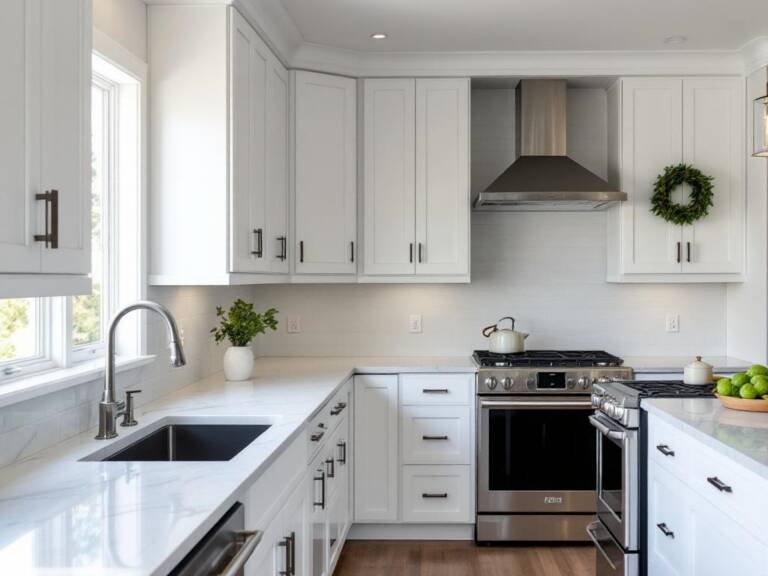 Modern and freshly renovated kitchen with a contemporary design