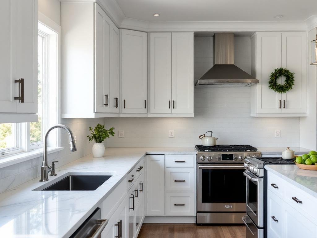 Modern and freshly renovated kitchen with a contemporary design