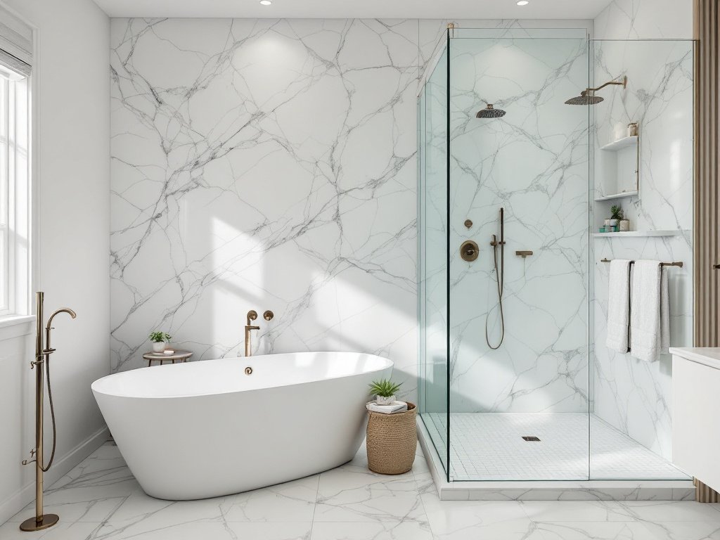 The stunning transformation of an outdated bathroom into a luxurious rest area with contemporary design elements.