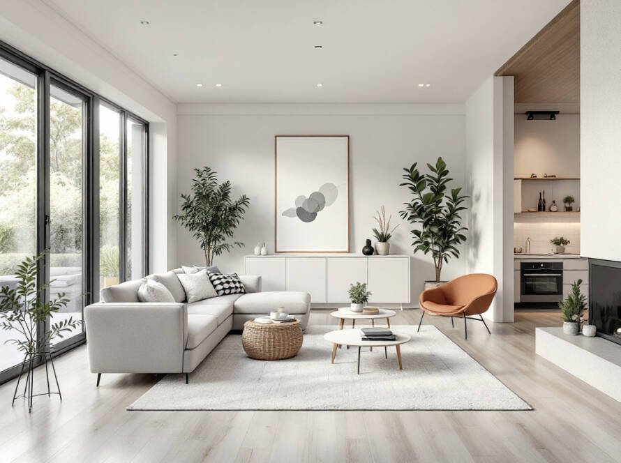 Modern and contemporary residential property enhanced with professional indoor and outdoor painting techniques.