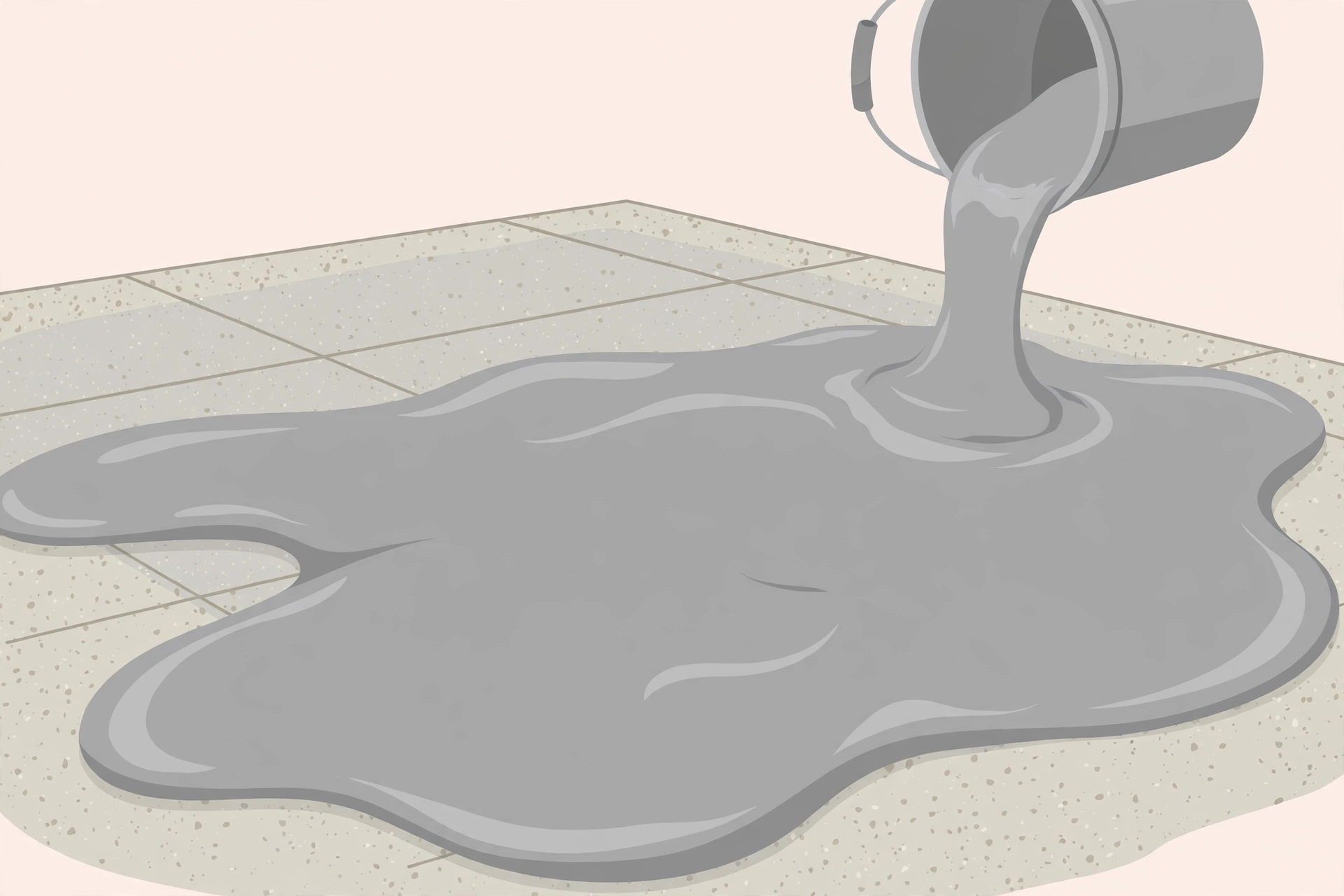 Illustration: self-leveling compound being poured over a concrete subfloor